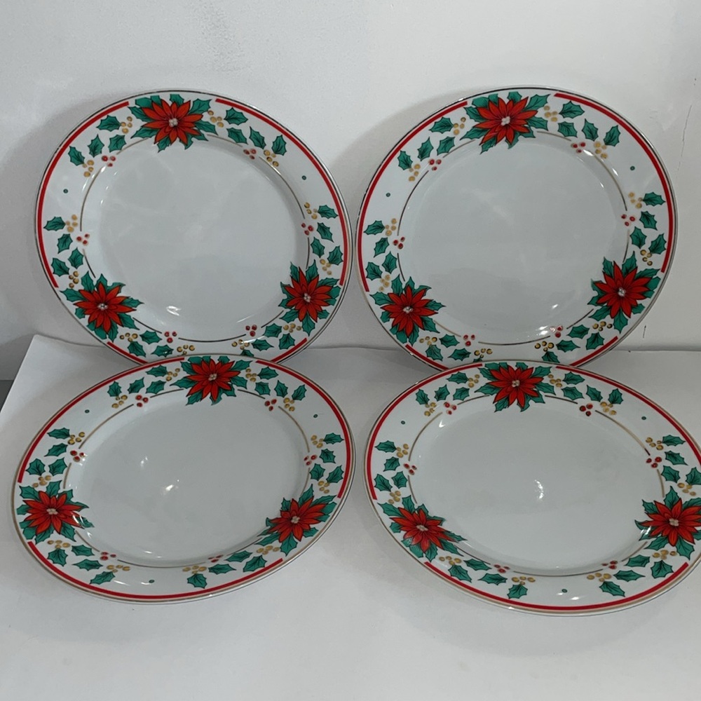 Royal Holiday Christmas Dinner Plates x4 Royal Heritage Replacement China
